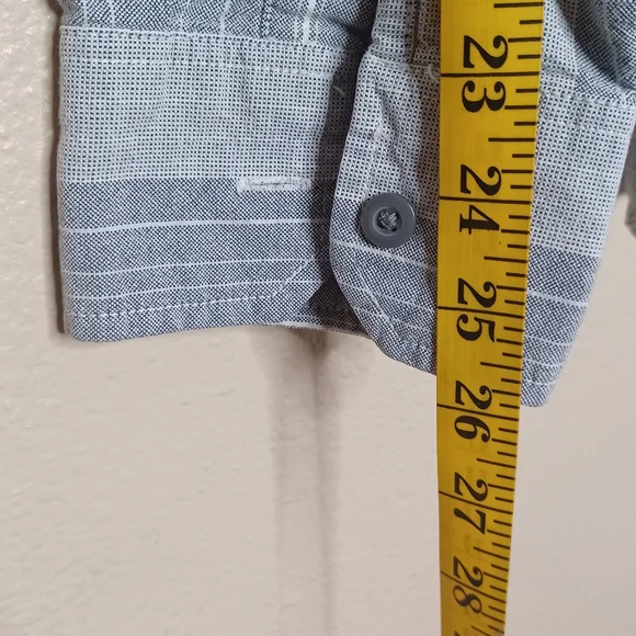 Mossimo Supply Co Men's Large Grey 100% Cotton Long Sleeve Stripe Button Shirt - Picture 8 of 9